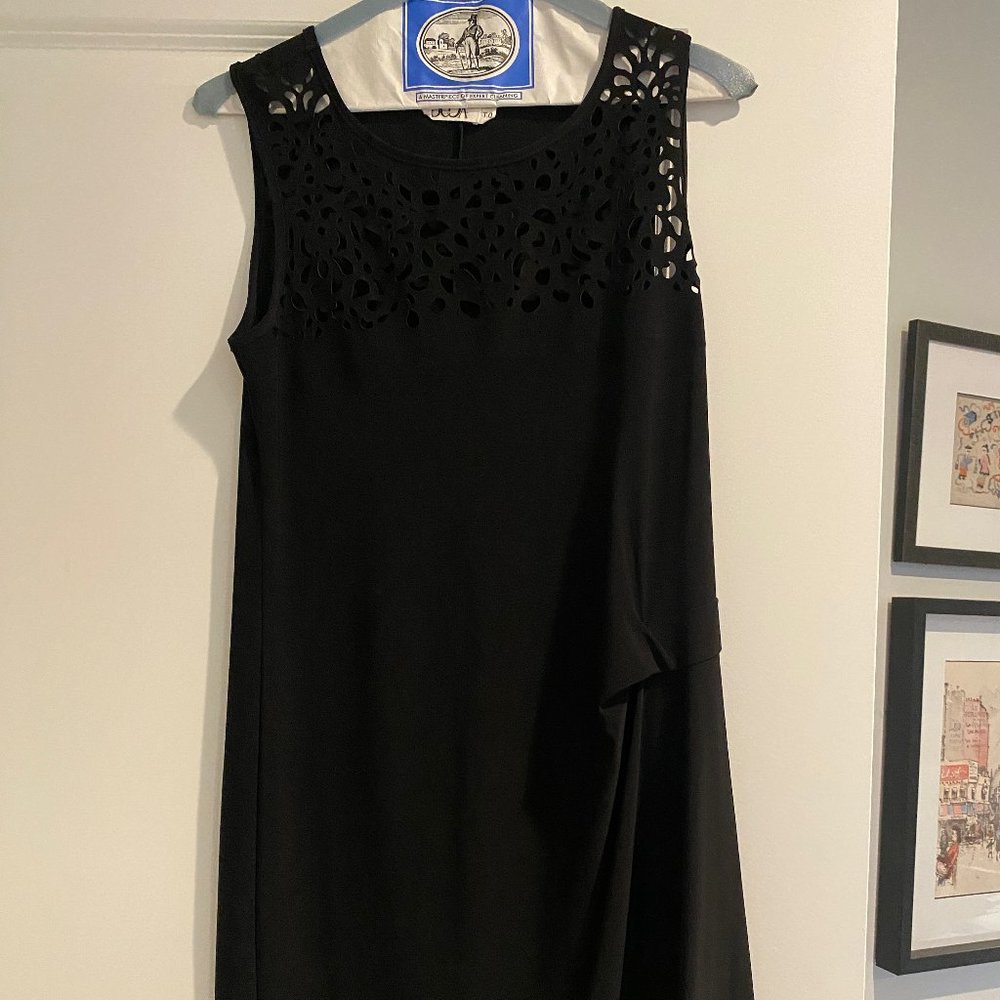 Deca Black knee length dress and cardigan